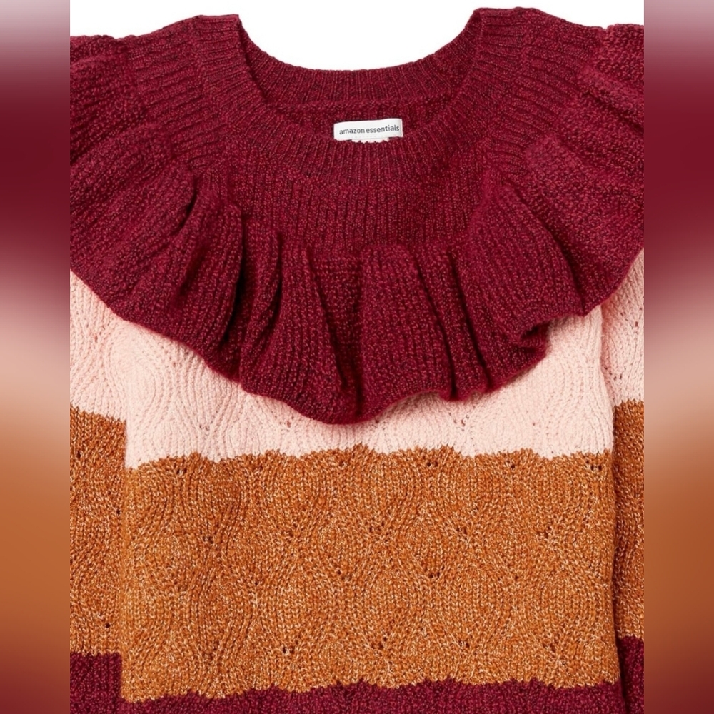 Amazon Essentials Girls Ruffle Sweater (L) - Picture 3 of 3